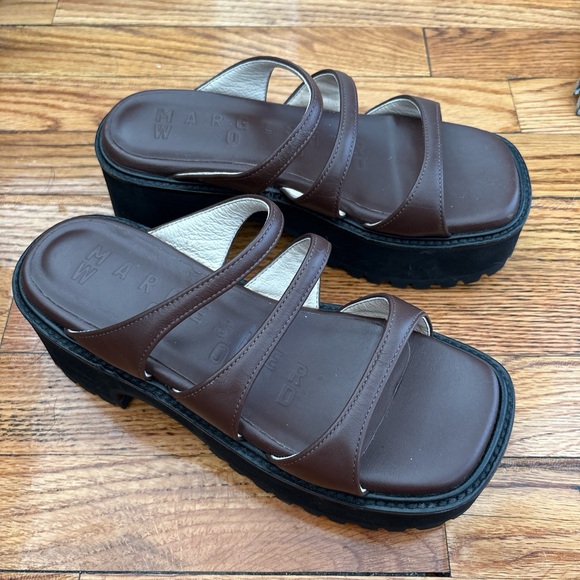 Marge Sherwood Brown Platform Sandals 36 - Picture 4 of 9